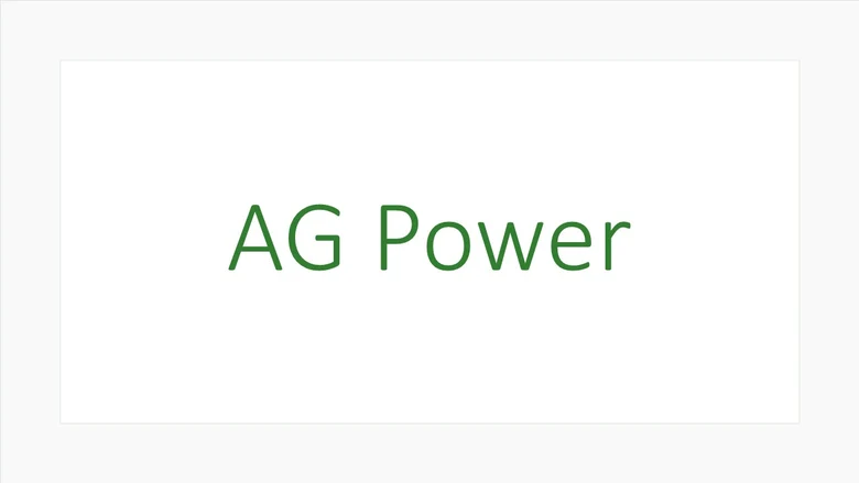 grüner Schriftzug des Projekttitels "AG Power"
