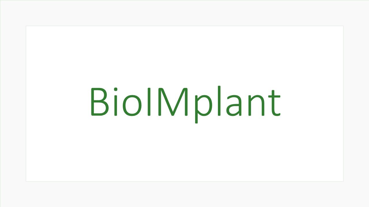 grüner Schriftzug des Projekttitels "BioIMplant"
