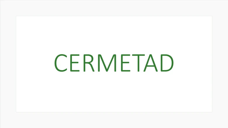grüner Schriftzug des Projekttitels "CERMETAD"