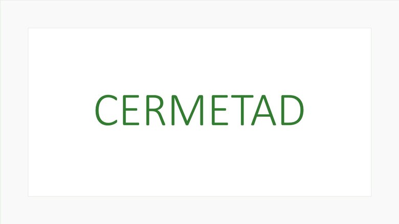 grüner Schriftzug des Projekttitels "CERMETAD"