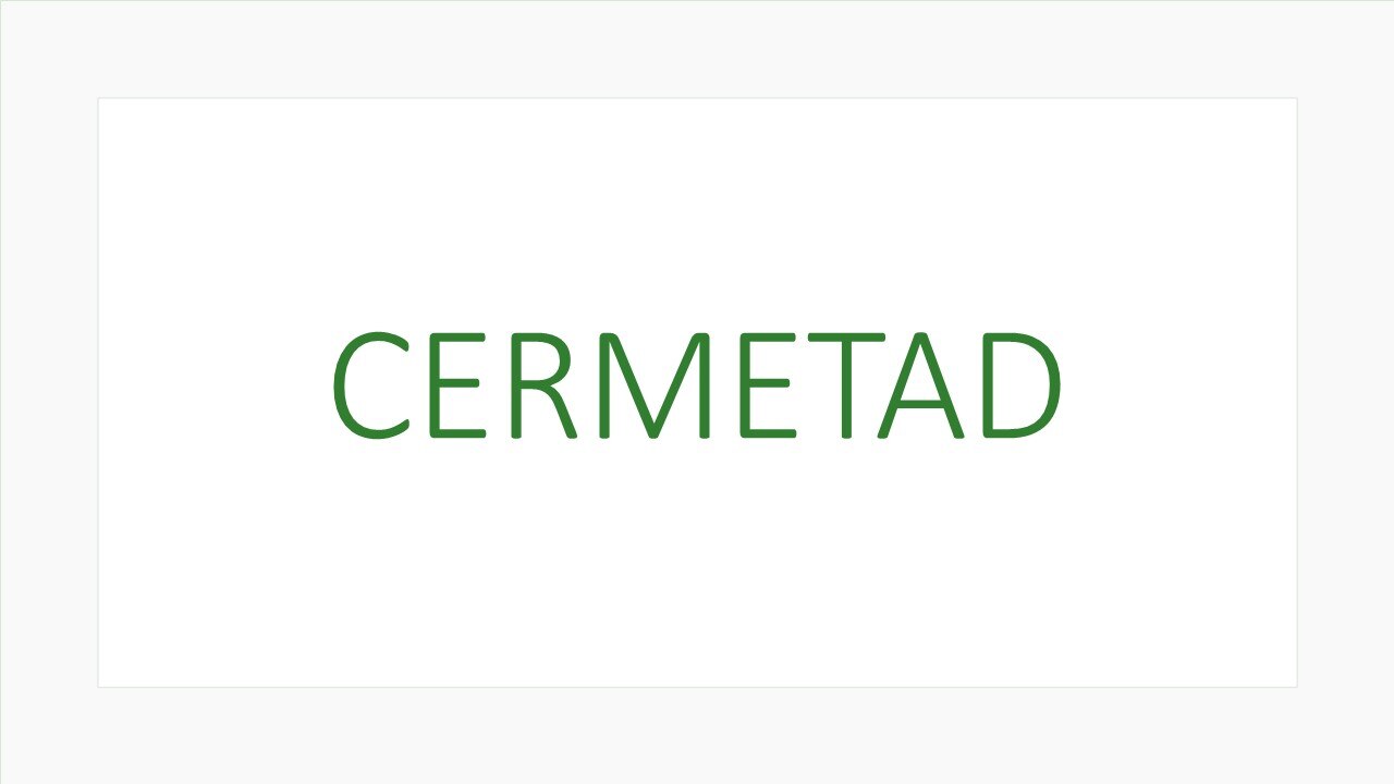 grüner Schriftzug des Projekttitels "CERMETAD"