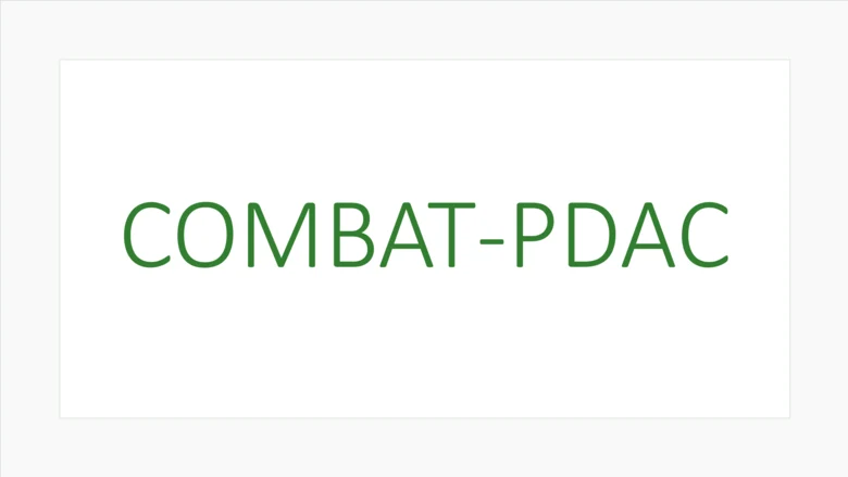 Auf weißem Hintergrund steht in grüner Schrift der Begriff ‚COMBAT-PDAC'‘