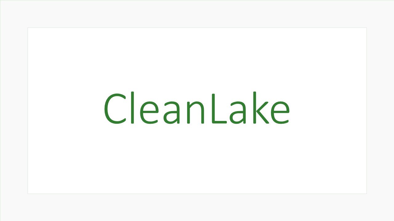 grüner Schriftzug des Projekttitels "CleanLake"