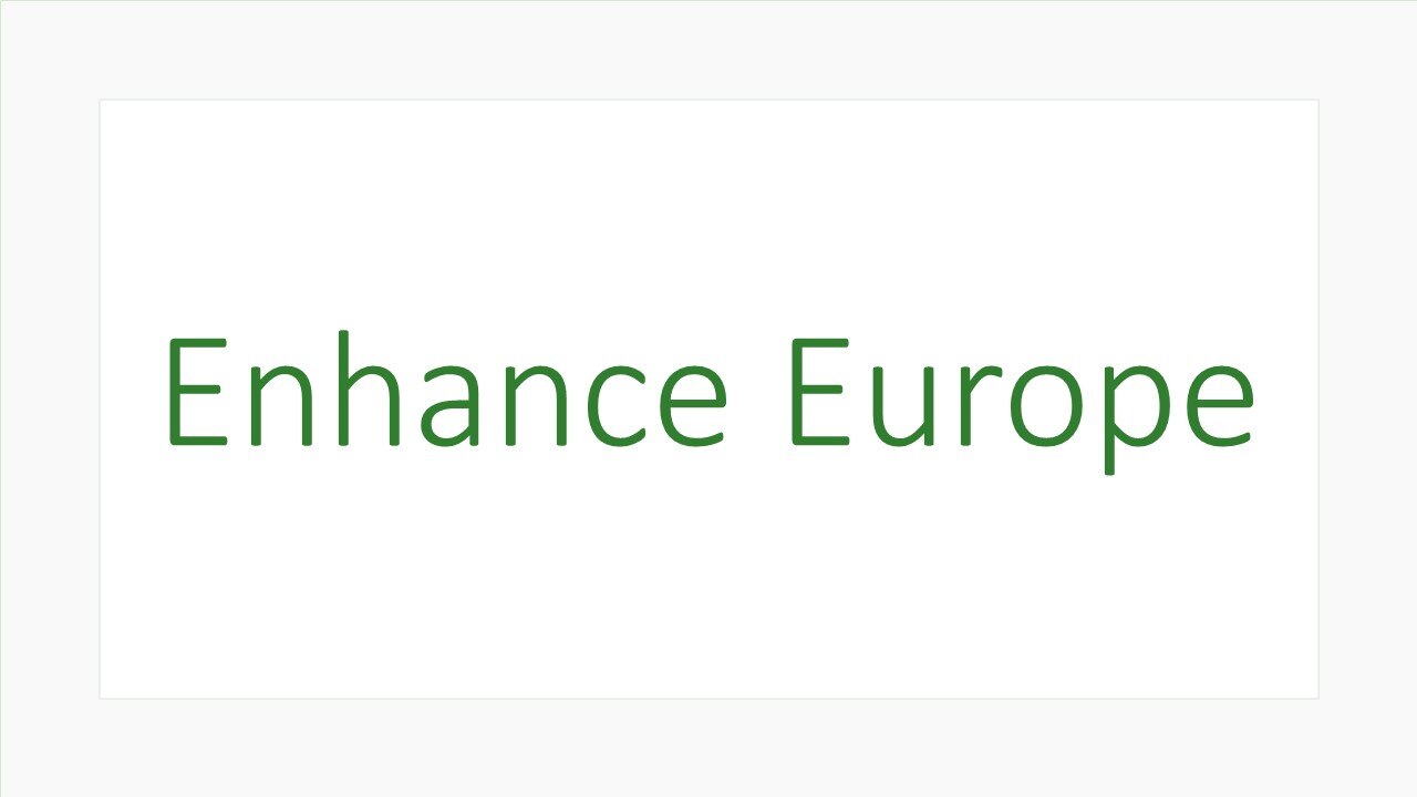 grüner Schriftzug des Projekttitels "Enhance Europe"
