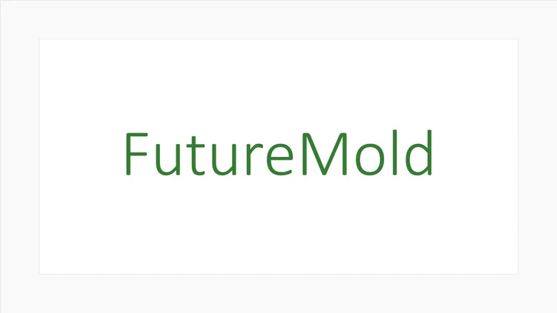 grüner Schriftzug des Projekttitels "FutureMold"