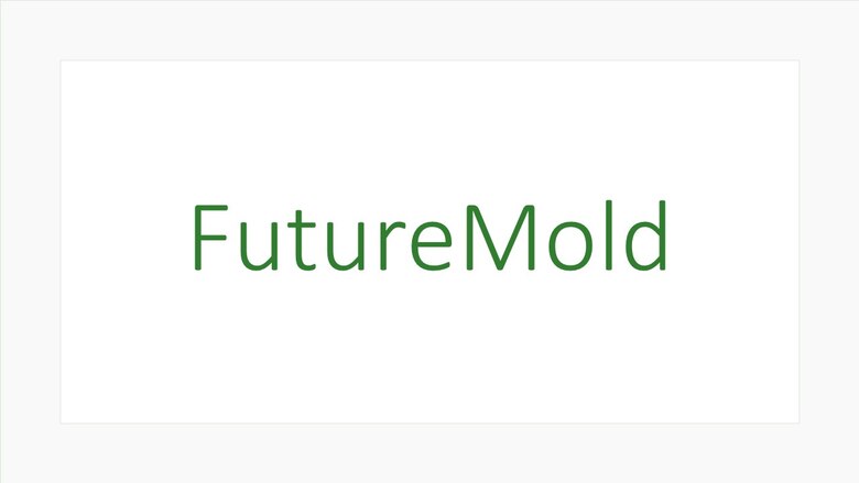 grüner Schriftzug des Projekttitels "FutureMold"