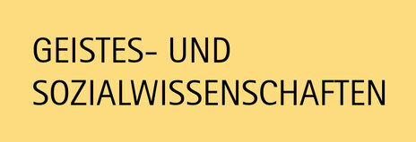 Gelbe Kachel mit Aufschrift "Geisteswissenschaften"