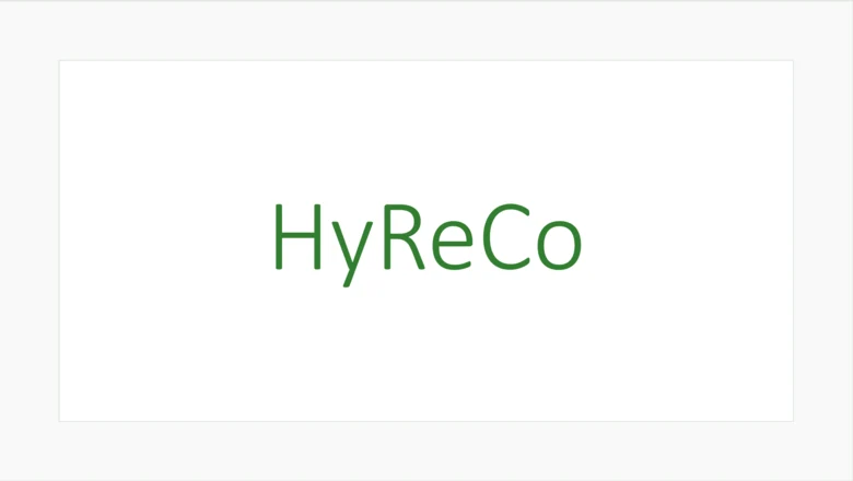 Auf weißem Hintergrund steht in grüner Schrift der Begriff ‚HyReCo'‘