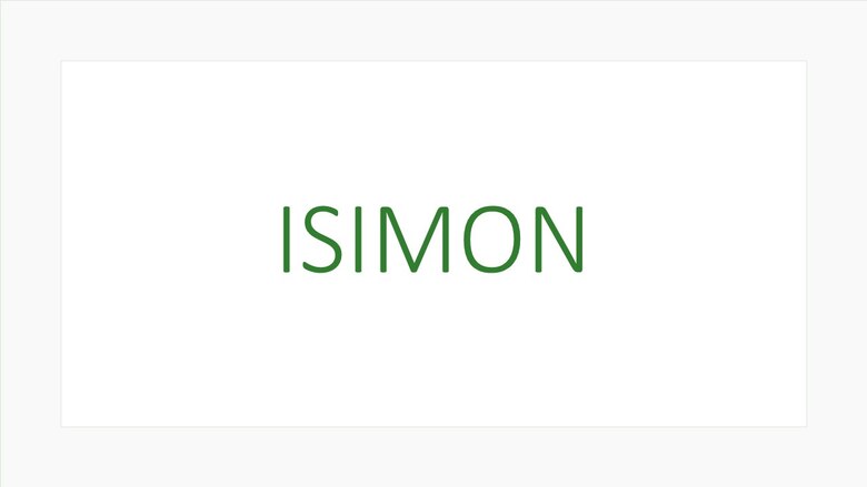 grüner Schriftzug des Projekttitels "ISIMON"