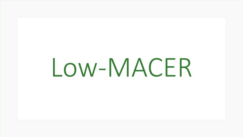 grüner Schriftzug des Projekttitels "Low-MACER"