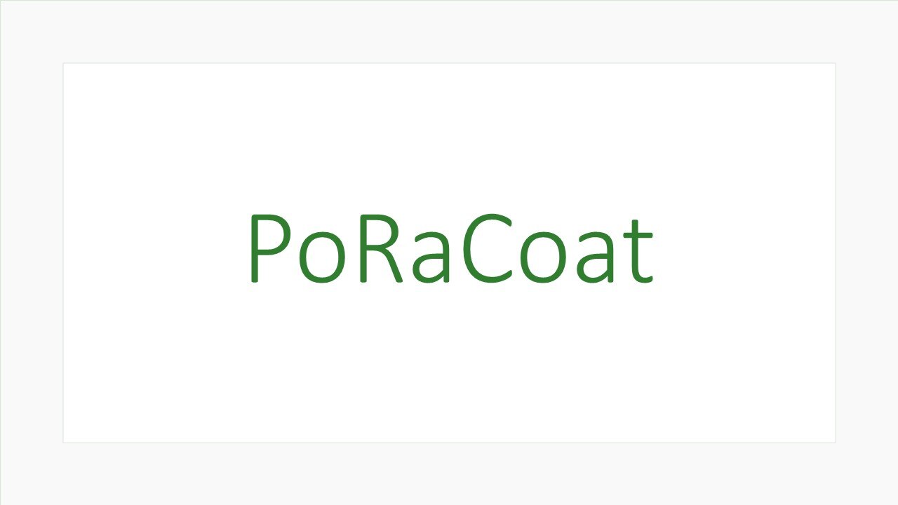 grüner Schriftzug des Projekttitels "PoRaCoat"